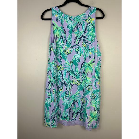 Lilly Pulitzer Jackie Sleeveless Shift Dress Its Impawsible Lilac Mini Dress XL - Picture 8 of 8